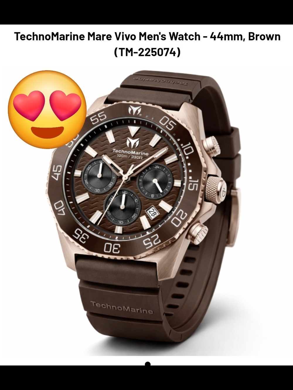 TechnoMarine Mare Vivo Men's Watch - 44mm, Brown (TM-225074)